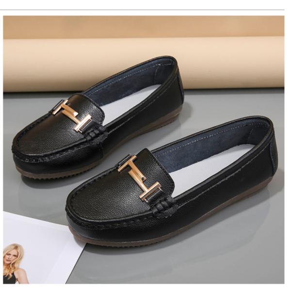 leather flat-soled shallow