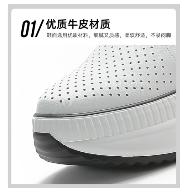 Genuine leather white shoes - Image 8