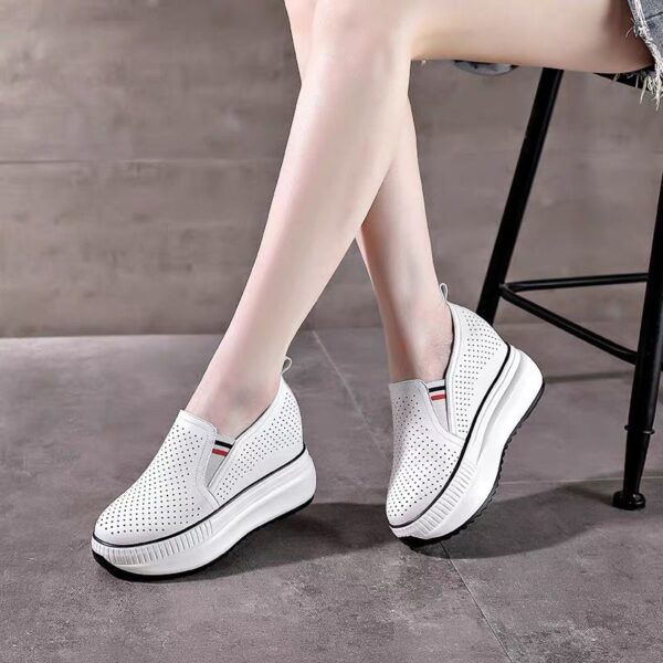 Genuine leather white shoes - Image 4